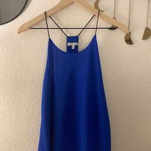 Blue flowy tank